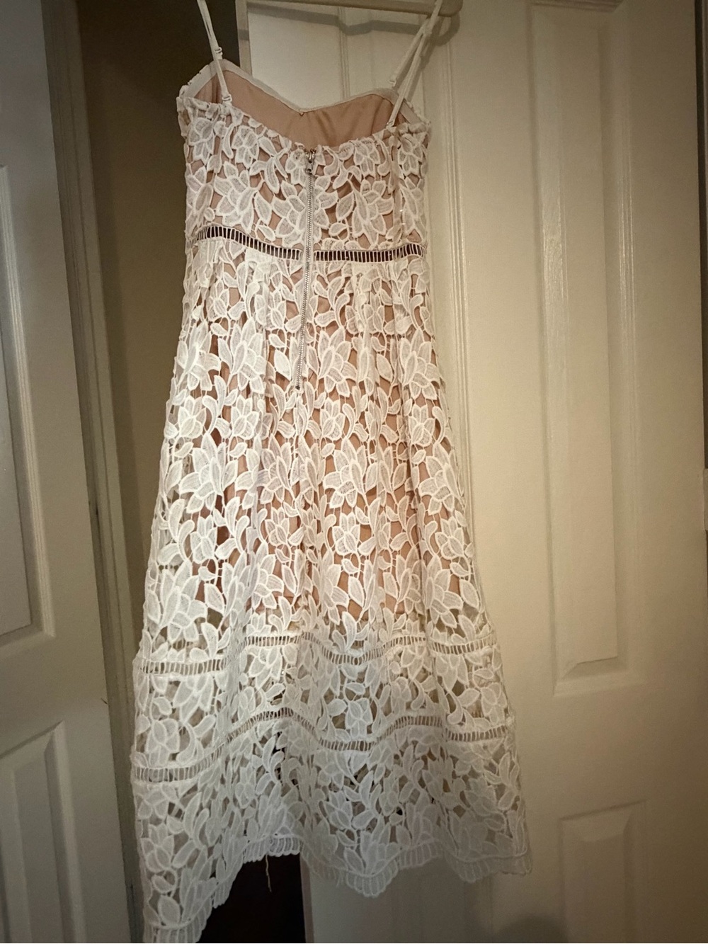Lulu's White Lace Midi Dress with Spaghetti Straps - Picture 2 of 6